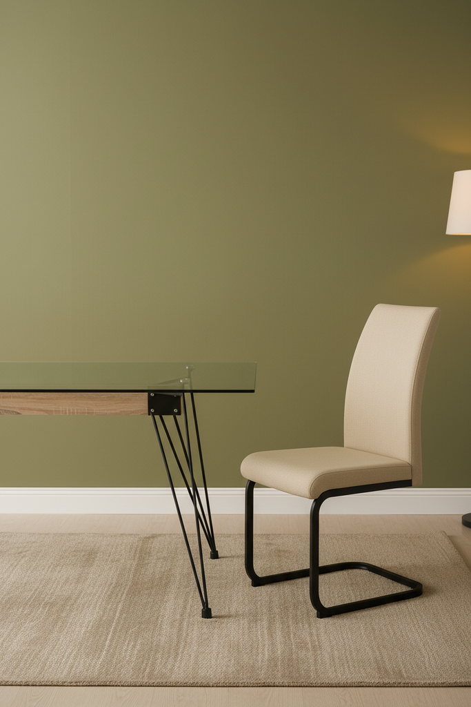 MESA SPIDER TAPA CRISTAL PATA NEGRA