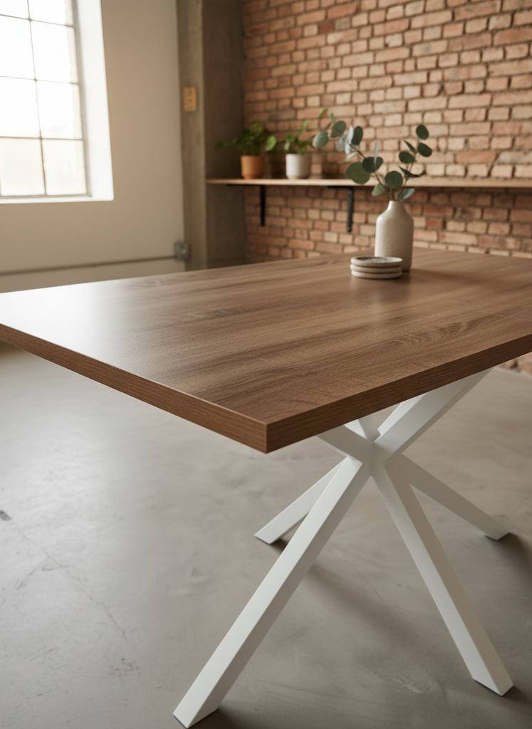 MESA STACY TAPA ROBLE RECTANGULAR BLANCO 1400x800x750mm