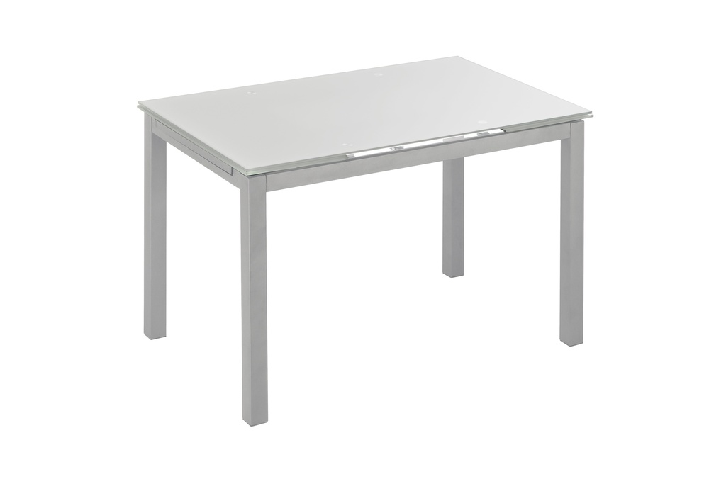 MESA BISBE EXTENSIBLE CERRADA BLANCA CHASIS GRIS