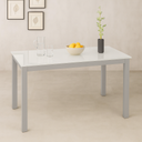 AMBIENTE MESA BISBE EXTENSIBLE CERRADA BLANCA CHASIS GRIS