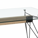 MESA SPIDER TAPA CRISTAL PATA NEGRA