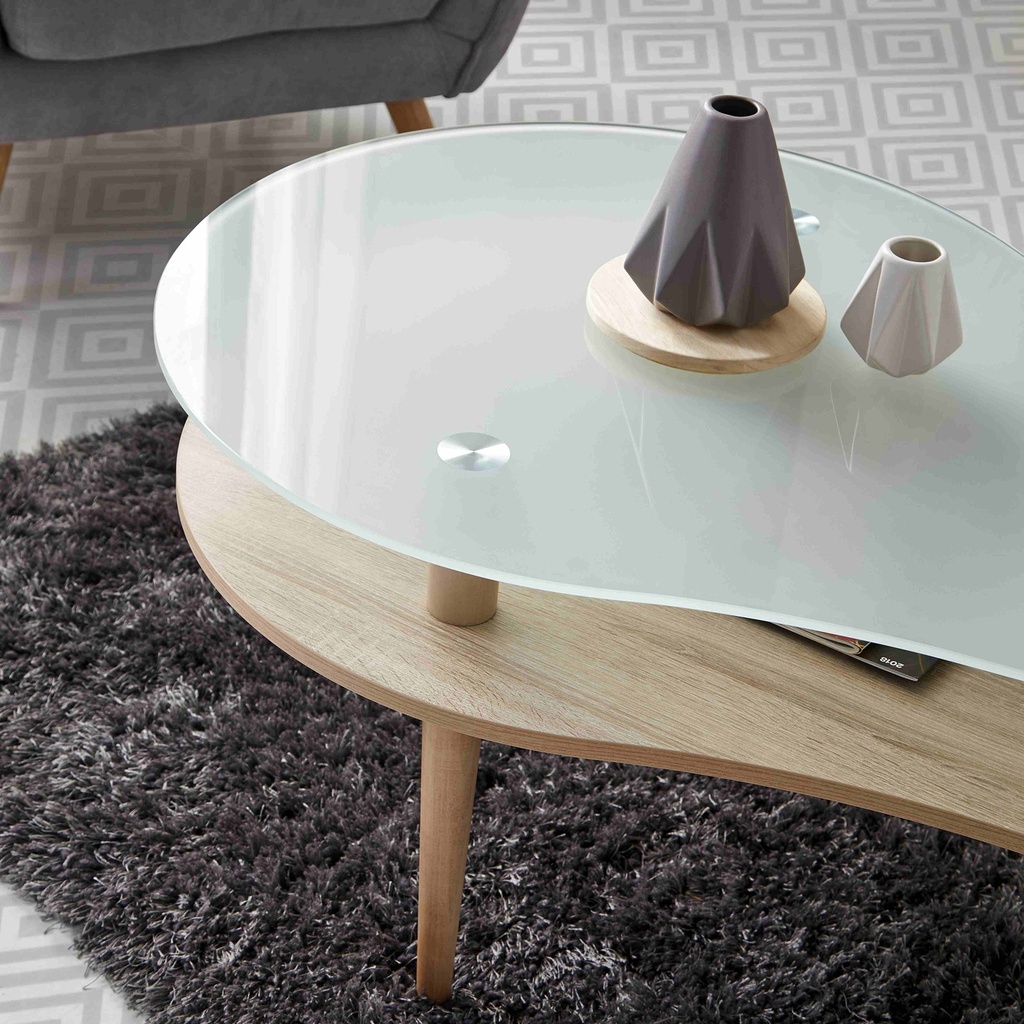 MESA CENTRO PEANUT TAPA GLASEADA