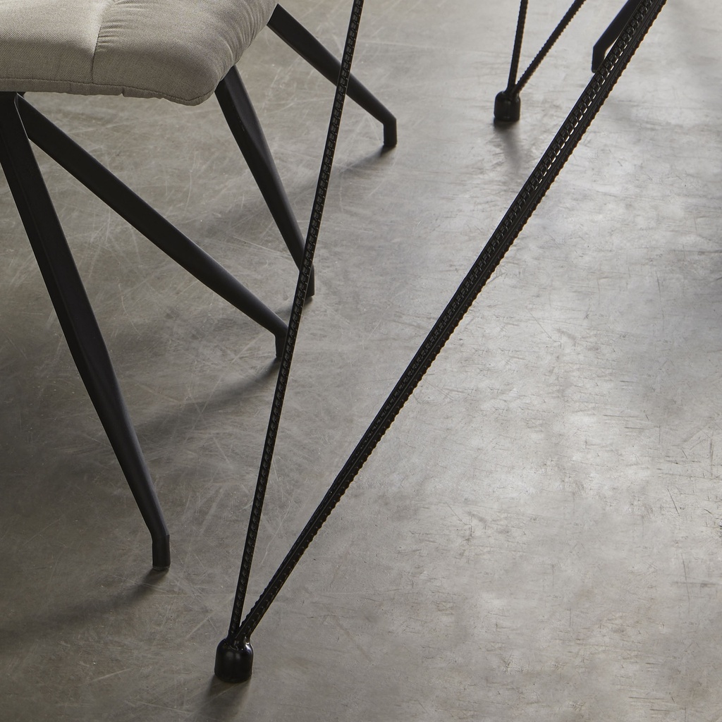 MESA SPIDER TAPA CRISTAL PATA NEGRA