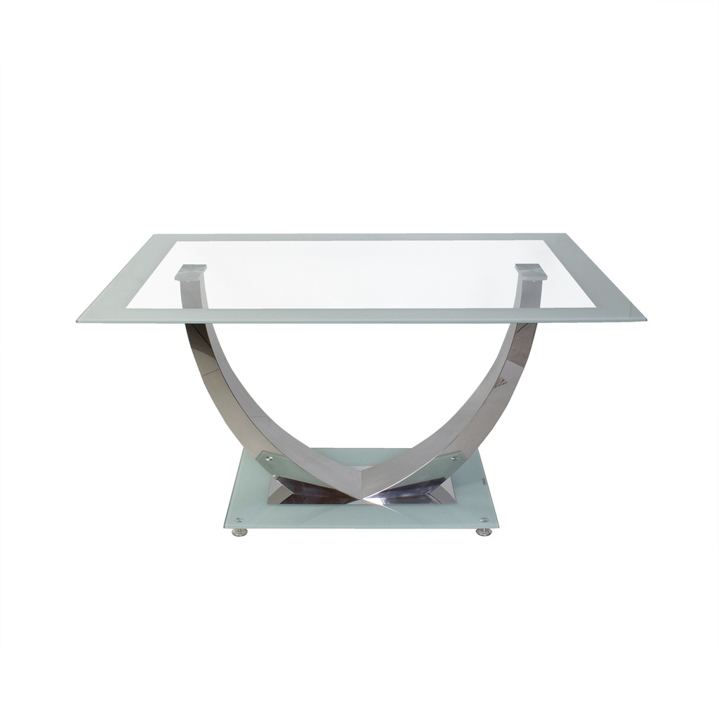 MESA UNIQUE BLANCA PATA CROMADA