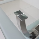 MESA UNIQUE BLANCA PATA CROMADA