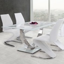 MESA UNIQUE BLANCA PATA CROMADA
