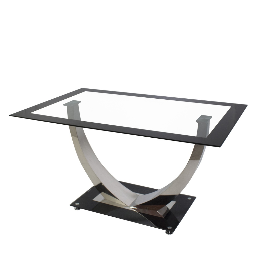 MESA UNIQUE NEGRA PATA CROMADA