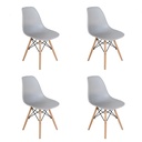 PACK 4 SILLAS VINTAGE GRIS PATAS EN HAYA