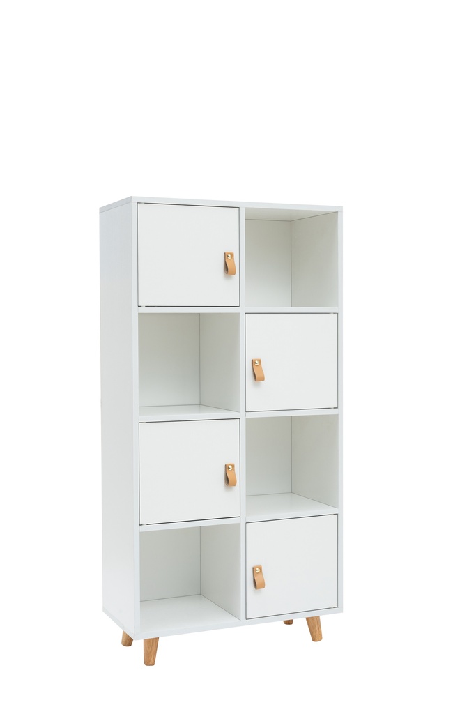 ESTANTERIA ANZIO BLANCA CON PUERTAS TIRADOR PU
