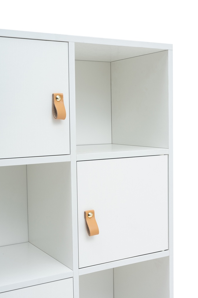 ESTANTERIA ANZIO BLANCA CON PUERTAS TIRADOR PU