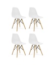 PACK 4 SILLAS VINTAGE BLANCAS PATAS HAYA