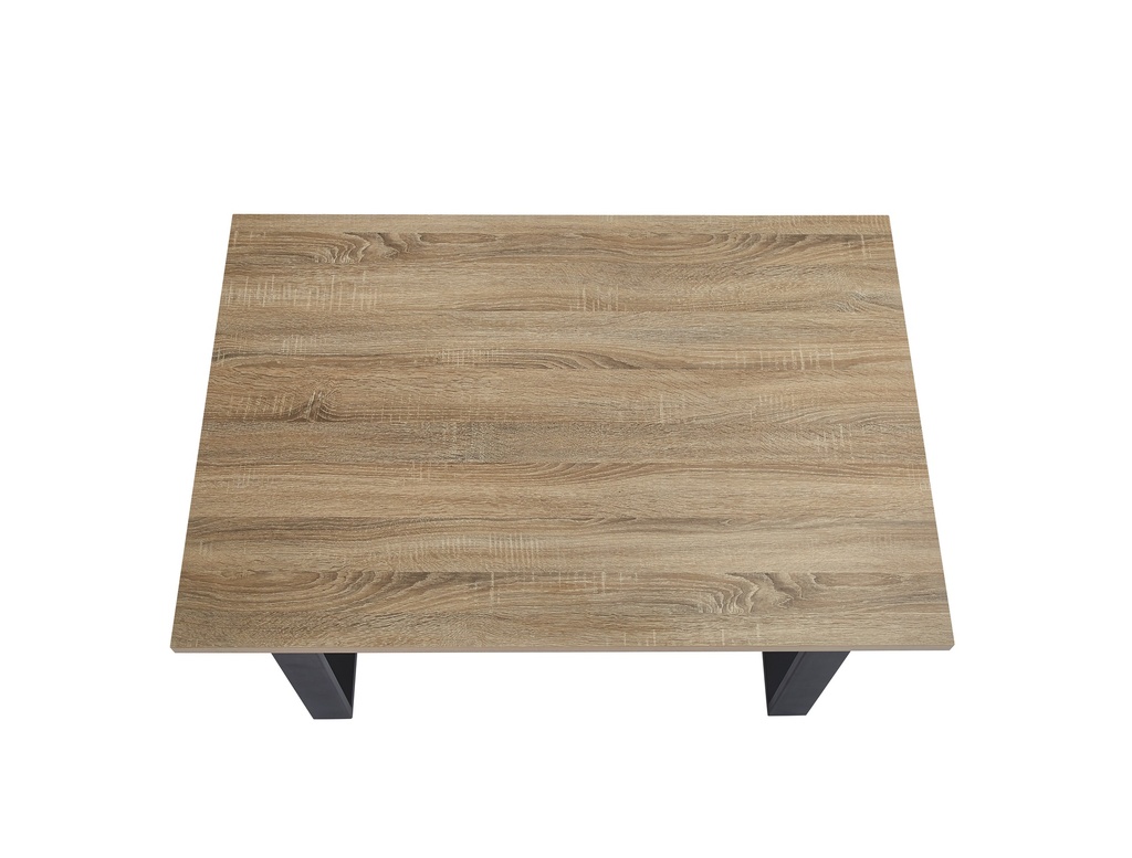 MESA TAYLOR PATAS METAL Y TAPA MELAMINA ASERRADA