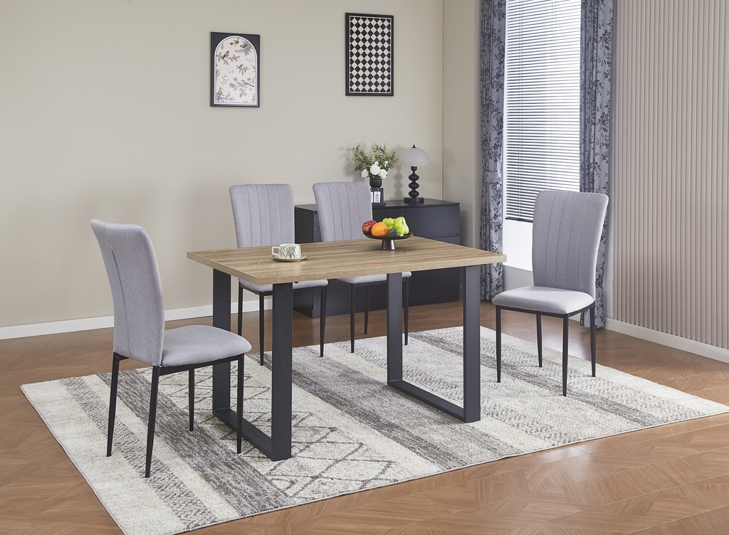MESA TAYLOR PATAS METAL Y TAPA MELAMINA ASERRADA