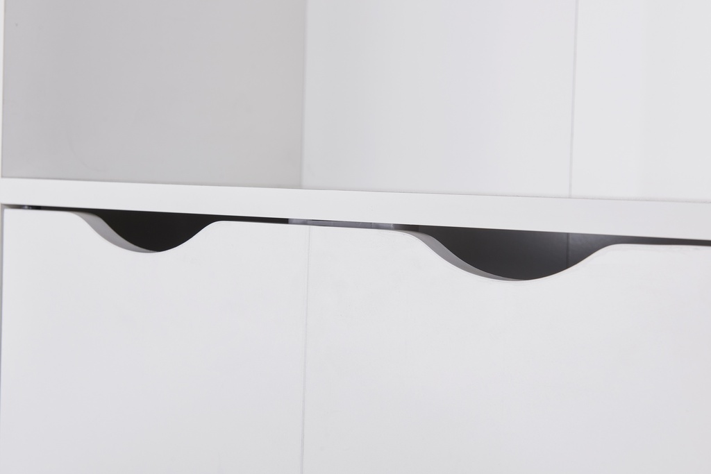 ESTANTERIA ANZIO BLANCA CON PUERTAS TIRADOR PU