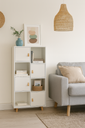 ESTANTERIA ANZIO BLANCA CON PUERTAS TIRADOR PU
