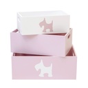 SET 3 CAJAS MADERA PUPPY