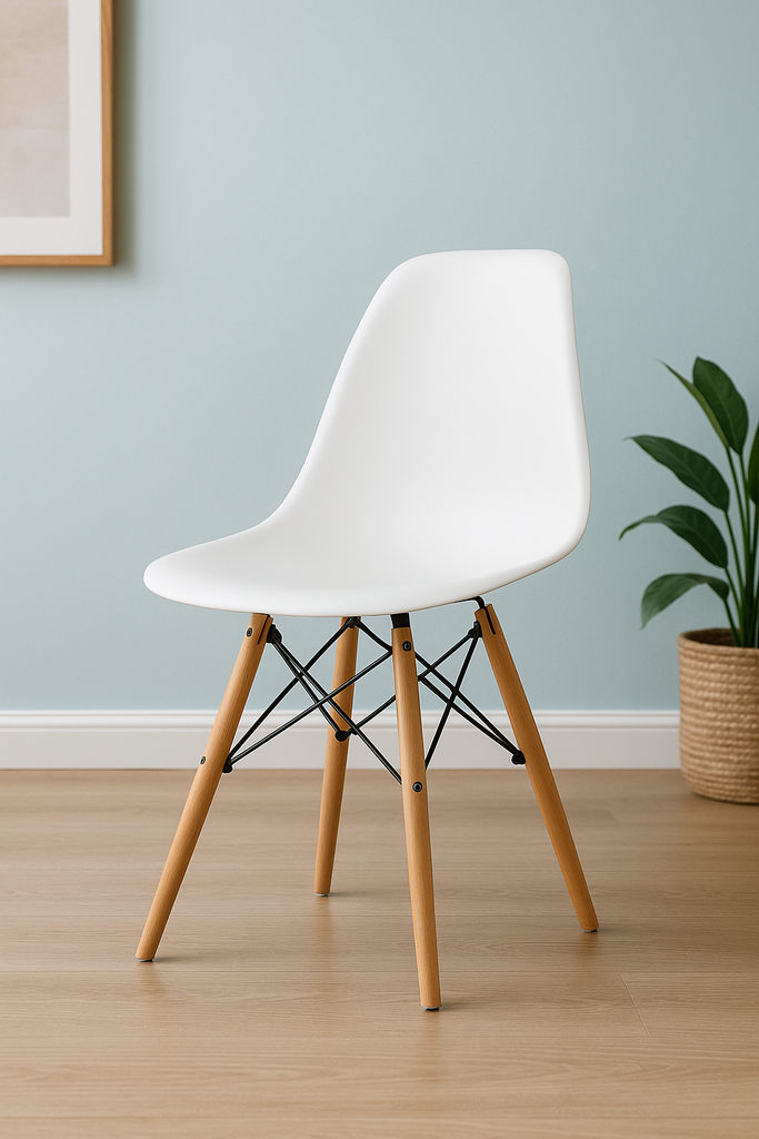 PACK 4 SILLAS VINTAGE BLANCAS PATAS HAYA