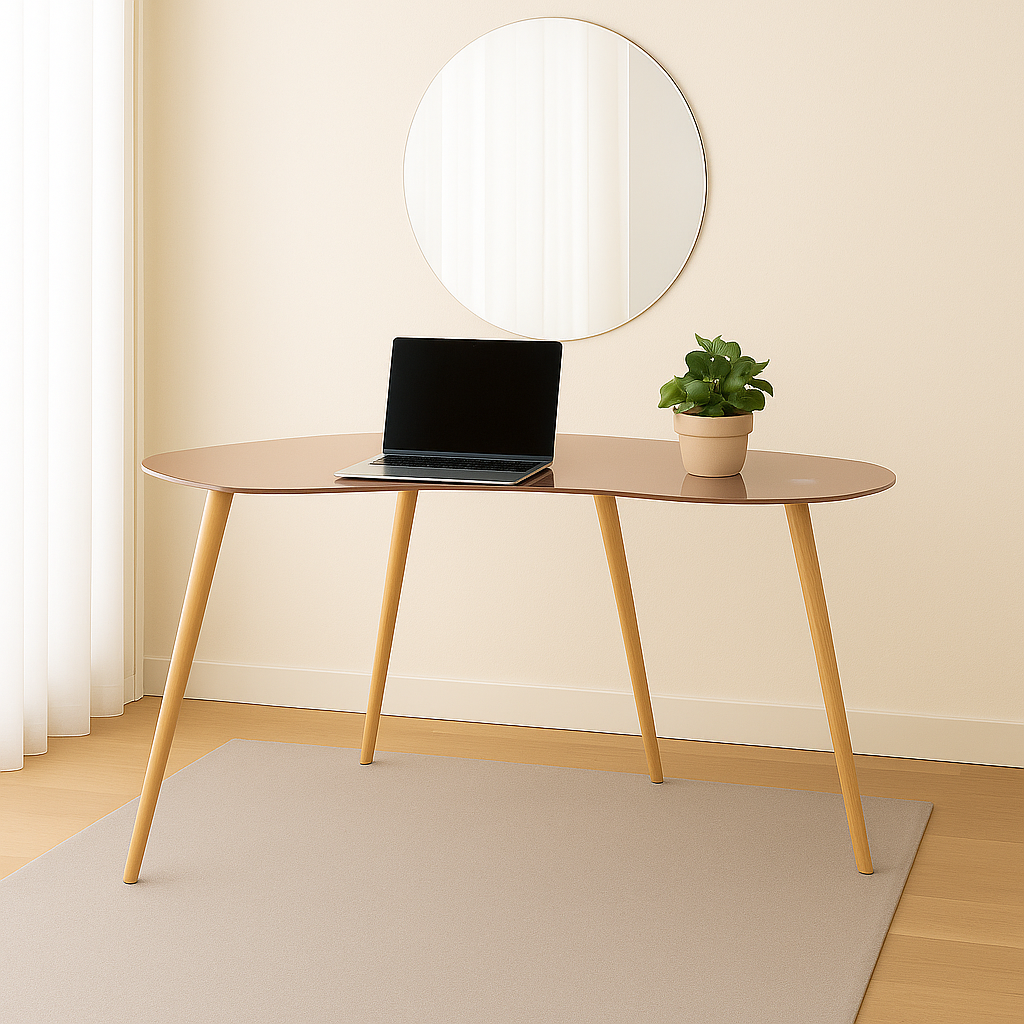 MESA ESCRITORIO POLARIS MARRÓN PATA ASERRADA