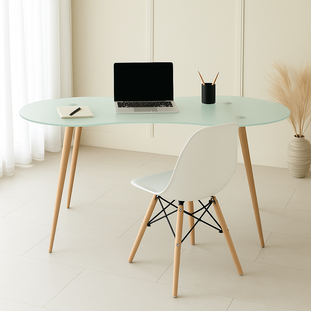 MESA ESCRITORIO SKAT TRANSLÚCIDO PATAS ASERRADAS