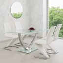 MESA UNIQUE BLANCA PATA CROMADA