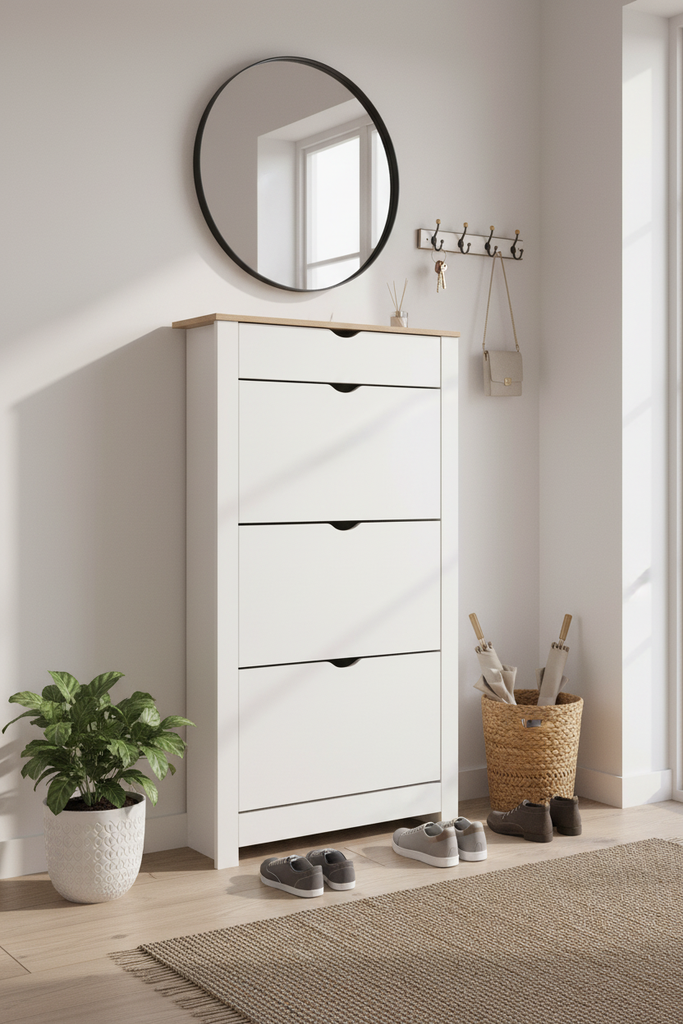 ZAPATERO TIVOLI 3 TRAMPONES CAJÓN BLANCO ROBLE ASERRADO