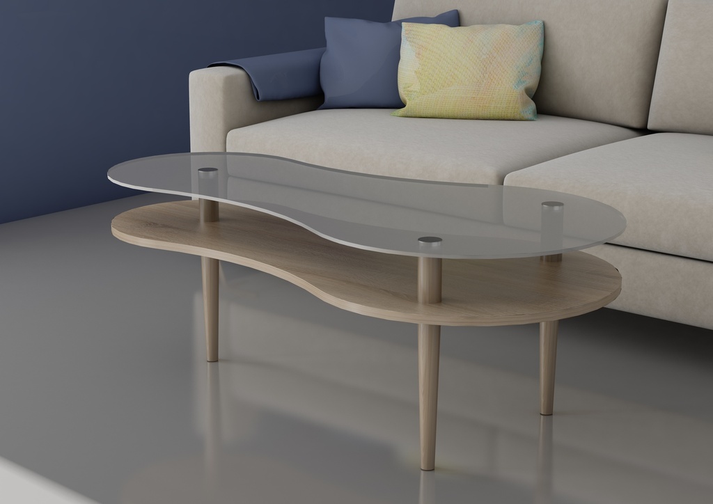 MESA CENTRO PEANUT TAPA GLASEADA