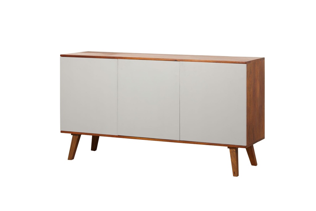 APARADOR PORTO 3 PUERTAS  GRIS ESTRUCTURA ROBLE