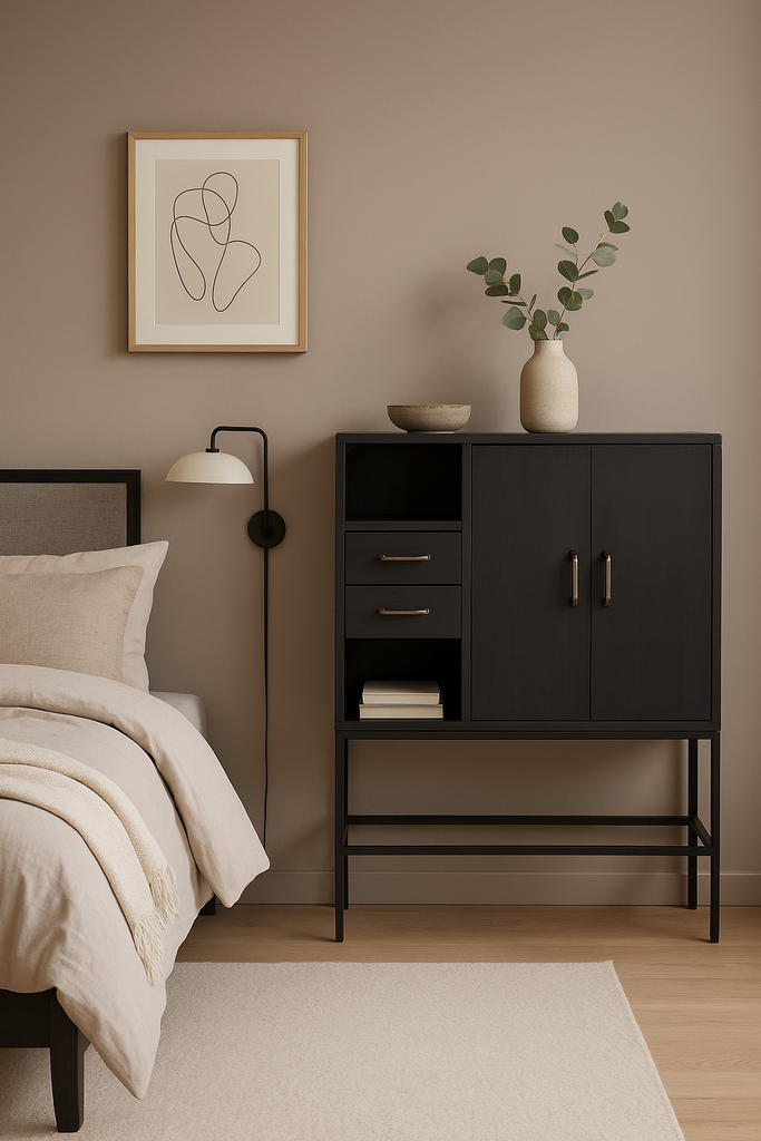 APARADOR LOUSADA  2 PUERTAS 2 CAJONES 2 ESTANTES NEGRO