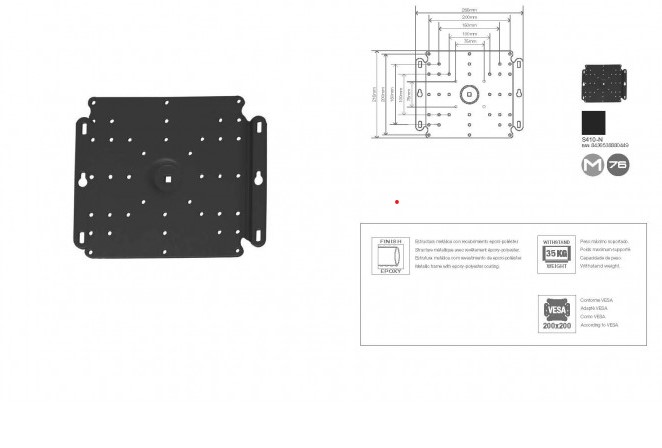 SOPORTE LCD/PLASMA VESA200 FIJO PARED