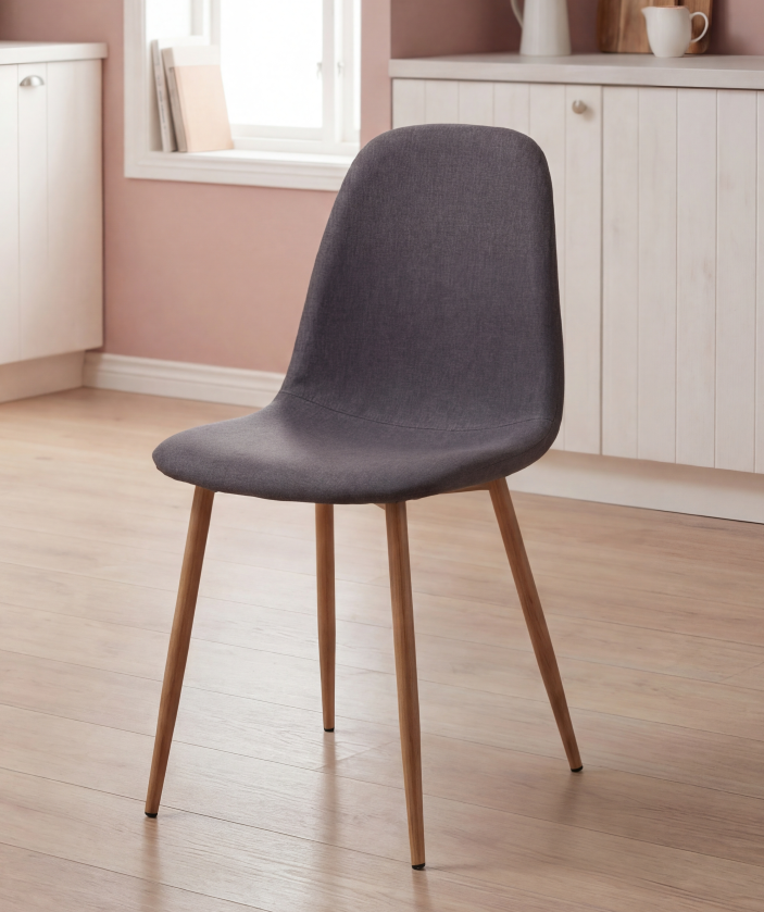 PACK DE 4 SILLAS JAMES GRIS ACERO ASERRADAS