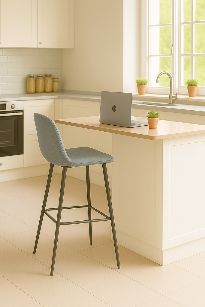 PACK DE 2 TABURETES JAMES GRIS ACERO 65 CM