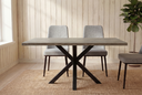 MESA STACY TAPA ROBLE ASERRADO RECTANGULAR NEGRO 1400x800x750mm