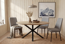 MESA STACY ROBLE ASERRADO OVAL NEGRA TAPA MELAMINA 1400x800x750mm