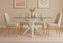 MESA STACY 2 BLANCO TAPA CRISTAL 1400x800x750mm
