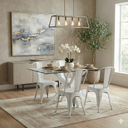 MESA STACY CON 4 SILLAS LINX BLANCAS