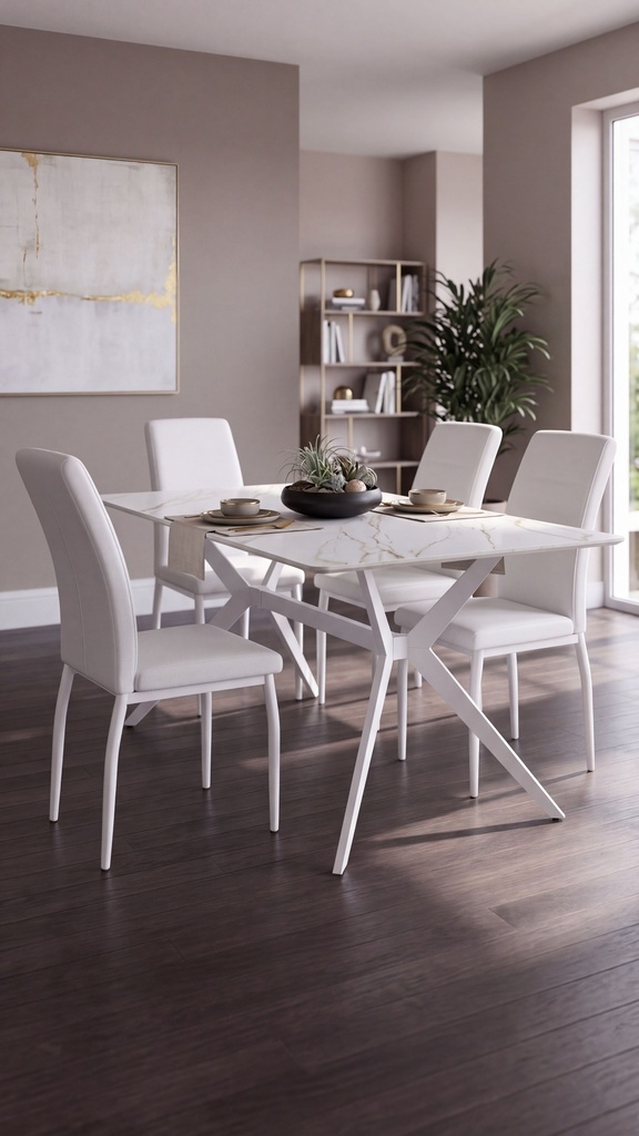 MESA FIJA ANNISTON BLANCA MARMOL