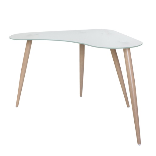 [D453-2ASE] MESA ESCRITORIO POLARIS TRANSLÚCIDO PATA ASERRADA