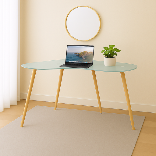 [D453-2ASE] MESA ESCRITORIO POLARIS TRANSLÚCIDO PATA ASERRADA