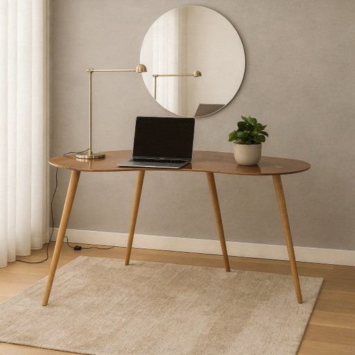 [D453-2ASM] MESA ESCRITORIO POLARIS MARRÓN PATA ASERRADA