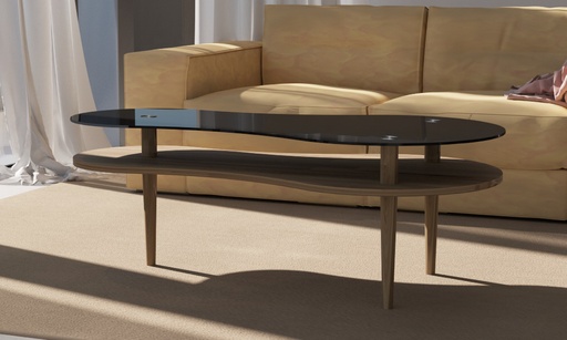 [H452-N] MESA CENTRO PEANUT TAPA NEGRA
