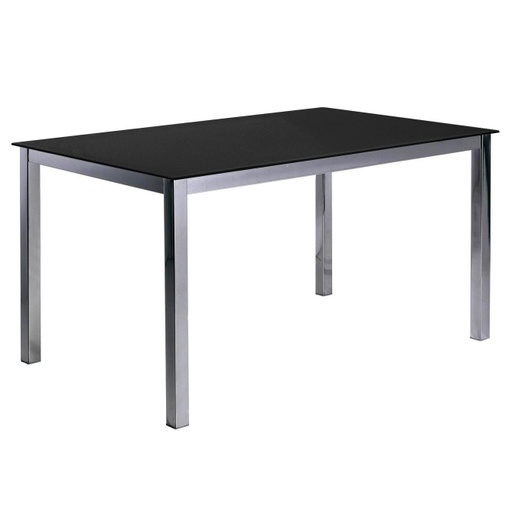 [H201-2N90CR] MESA CADELL FIJA 140 PATAS CROMADAS TAPA NEGRA