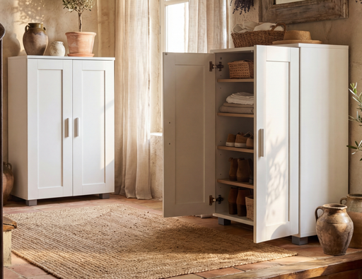 [H321-B] ZAPATERO BLANCO NÁPOLES 2 PUERTAS
