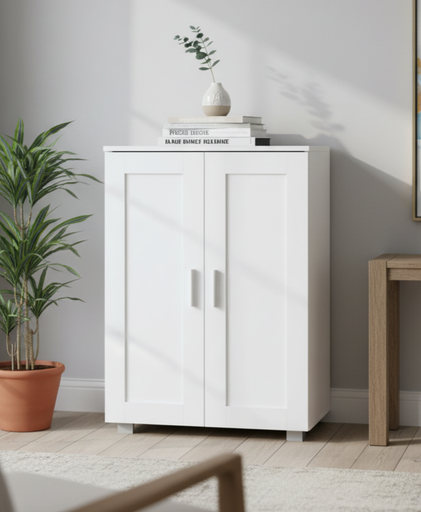 [H321-B] ZAPATERO BLANCO NÁPOLES 2 PUERTAS