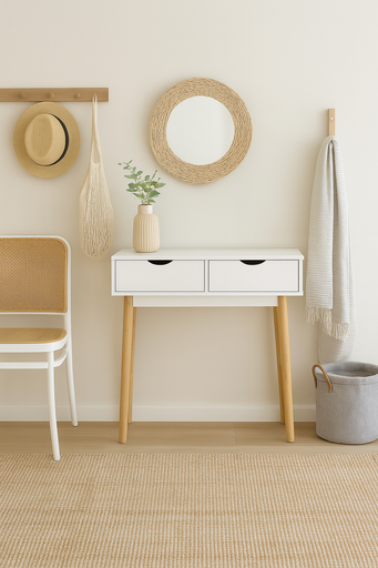 [HV555-B] RECIBIDOR FIANO 2 CAJONES BLANCO