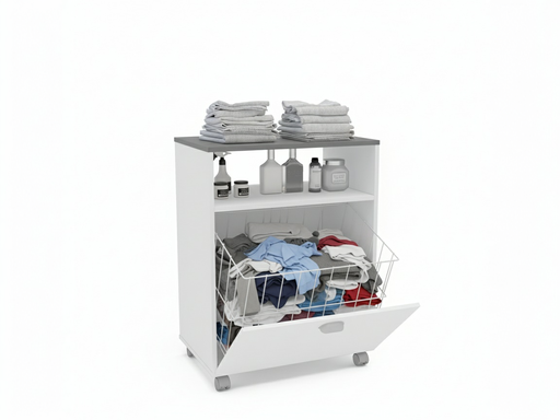 [K122-BT] MUEBLE AUXILIAR RUEDAS ASFELD2 BLANCO