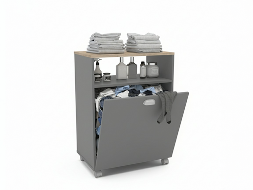 [K122-BKR] MUEBLE AUXILIAR RUEDAS GRIS BAKERY2