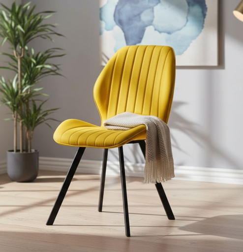 [HC432-MT] PACK 4 SILLAS DELAWARE 2 MOSTAZA PATA NEGRA