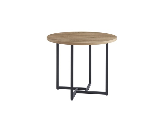 [HT021-ASR] MESA CLEVELAND 2 TAPA REDONDA MELAMINA ASERRADA PATAS METAL.
