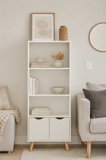 [HD705-B] ESTANTERIA FIANO BLANCA 2 PUERTAS