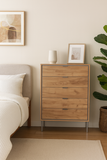 [HH320-ASR] CÓMODA 5 CAJONES SFORZA ROBLE NATURAL